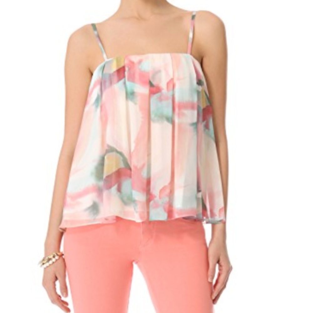 Alice & Olivia Pastel Watercolor Strappy Tank